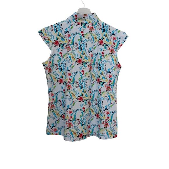 SanSoleil SolTek LUX Chantilly Sleeveless Mock Top Size Medium - Picture 4 of 10